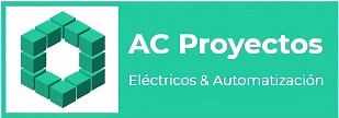 Cuadrado formado por bloques verdes y a su derecha se le agrega AC Proyectos Electricos y Automatizacion